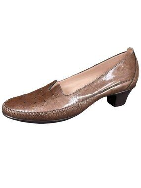 SAS Womens Sonyo Heels Portobello Taupe Brown Laser Cut Slip On Size 7.5 Narrow